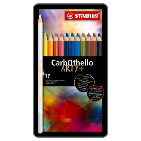 Stabilo carbothello - lápiz color lima pastel - juego de metal 12 piezas.