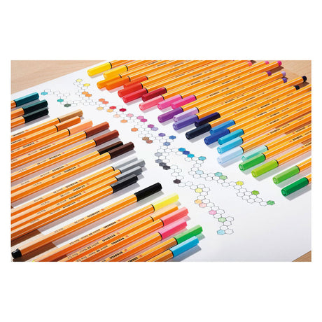 Stabilo point 88 - fineliner 0,4 mm - caja metálica de 50 piezas - con 47 colores diferentes