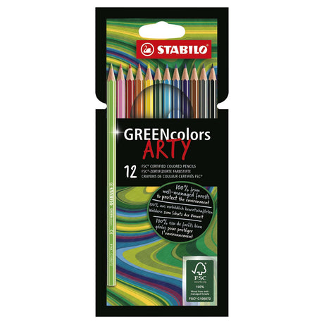 Abi stlo greencolors lapices de colores arty estuche de 12 piezas