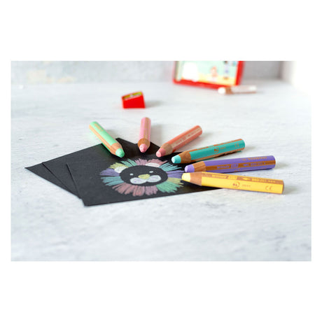 Stabilo woody 3 en 1 - lápiz de color multitalento - juego 18 uds. + sacapuntas