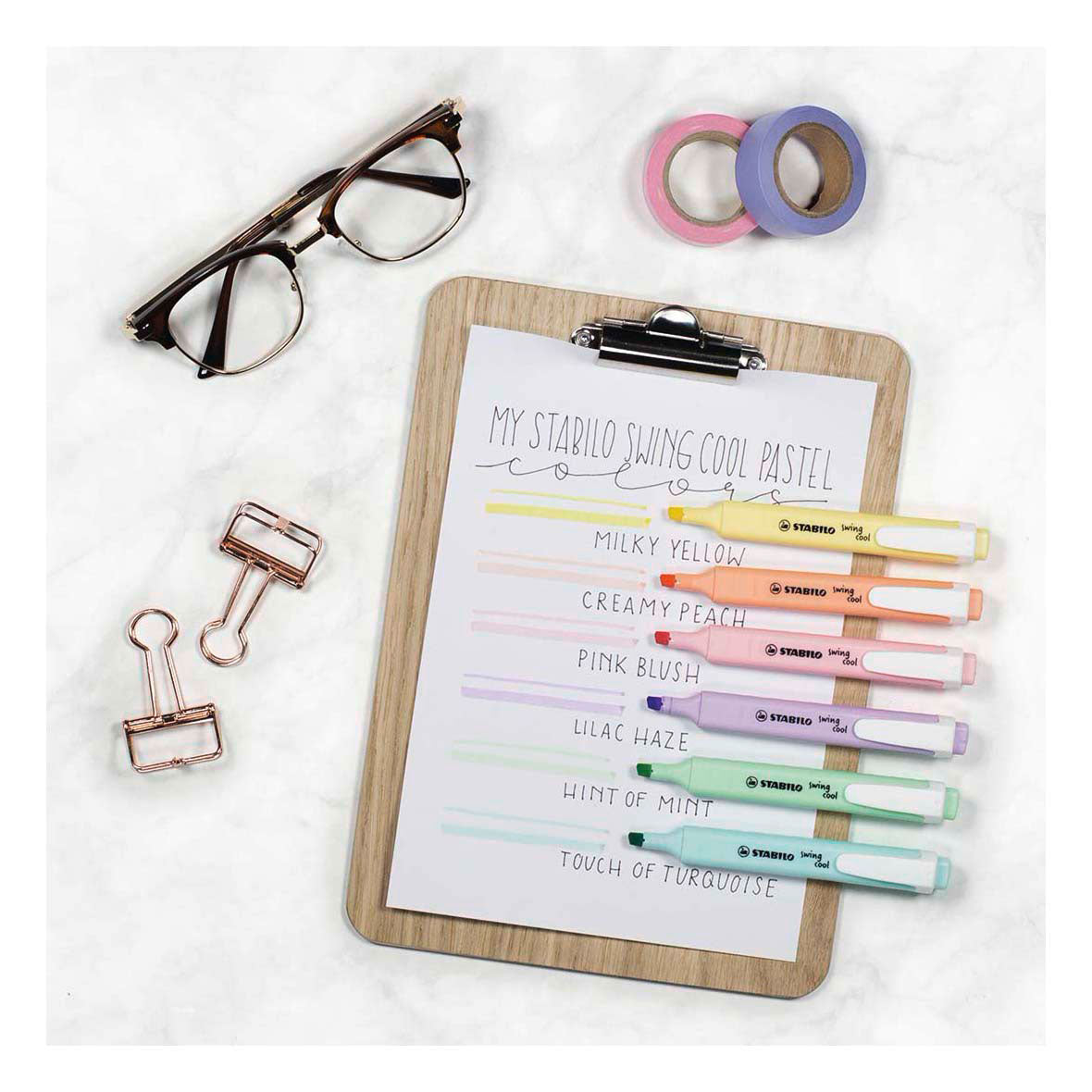 Stabilo swing cool - resaltador - perfecto para llevar - pastel - estuche con 4 colores