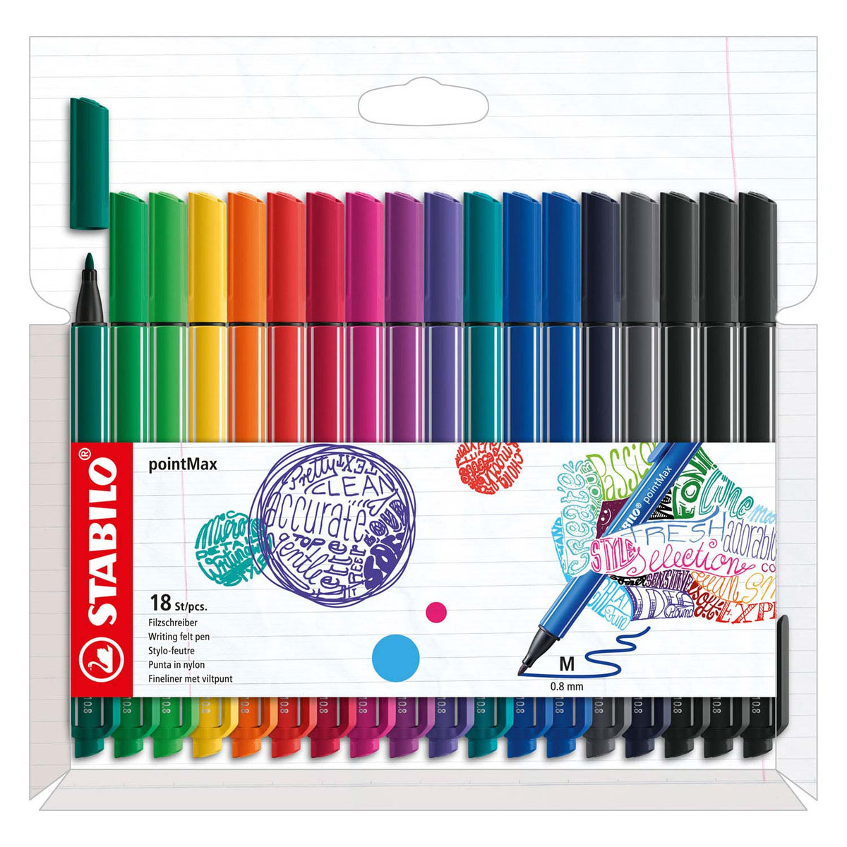 Stabilo pointmax - rotulador de punta dura - juego con 18 piezas