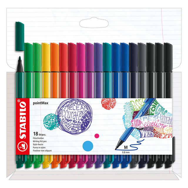 Stabilo pointmax - rotulador de punta dura - juego con 18 piezas