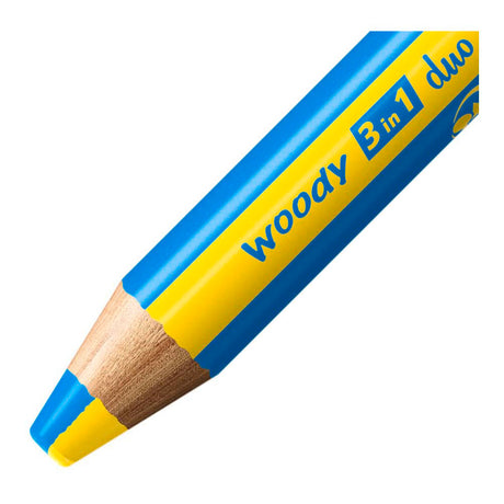 Stabilo woody 3 en 1 duo - lápices de colores multi talento - estuche con sacapuntas de 5 colores