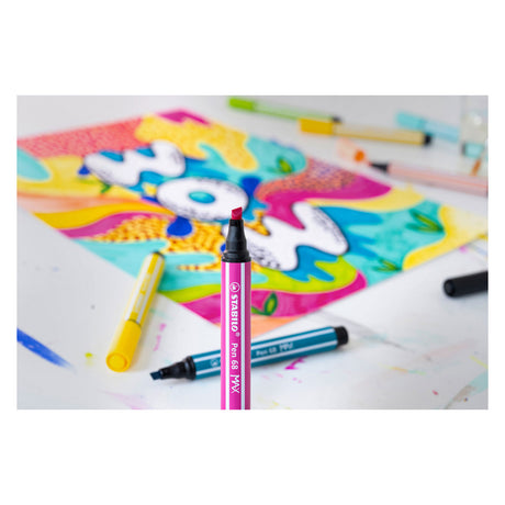 Stabilo pen 68 max - rotulador con punta gruesa de cincel - amarillo