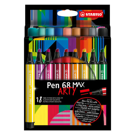 Stabilo pen 68 max arty - rotulador con punta gruesa de cincel - juego de 18 piezas