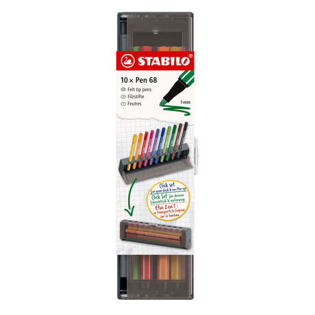 Juego de rotuladores Stabilo pen 68 click - 10 uds.