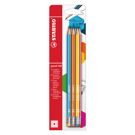 Lápiz Stabilo 160 hb lápices de grafito con punta de borrador - 6 uds.