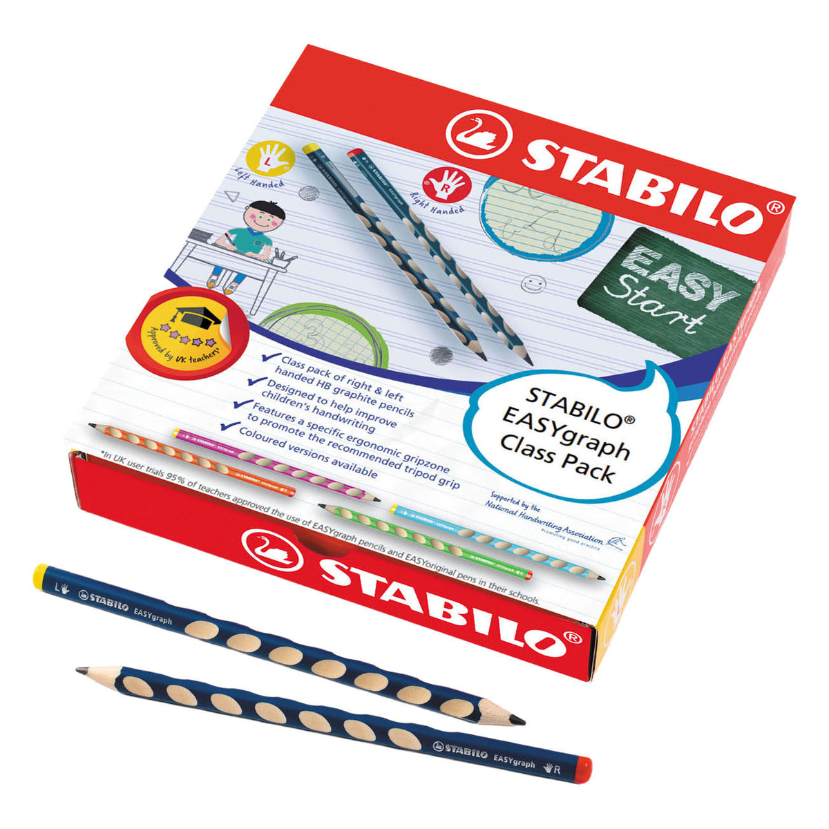 Lápices de grafito Stabilo easygraph en embalaje escolar - 48 uds.