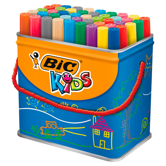 Rotulador Bic para niños visacolor xl ecolutions 48 rotuladores en caja de metal