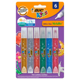 Pegamento con purpurina para niños Bic metálico, 6 uds.