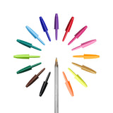 Bolígrafos Bic cristal multicolor punta ancha (1,6 mm) - diferentes colores - paquete de 15 piezas