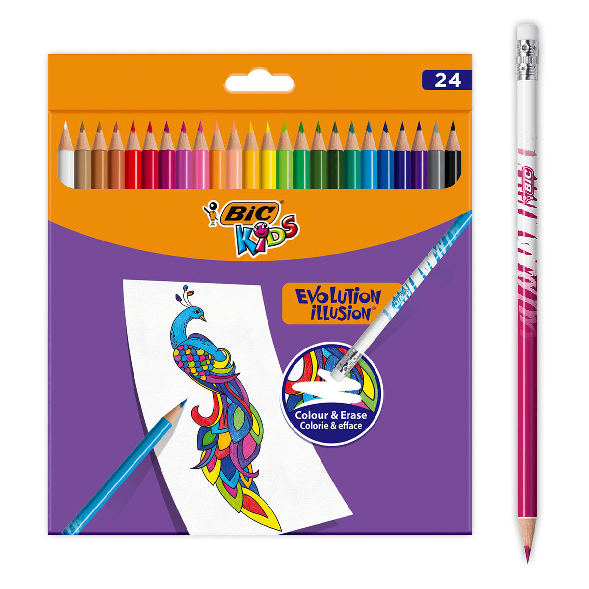 Ilusión infantil Bic - lápices de colores - niños y adultos - diferentes colores - lápiz - 24 piezas