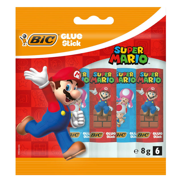 Barras de pegamento Bic super mario, 6 uds.