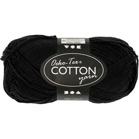 Hilo de algodón Creativ company, negro, 50gr, 170m