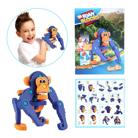 Toi-toys puzzle artesanal mono junior 25,8 cm azul 59 piezas