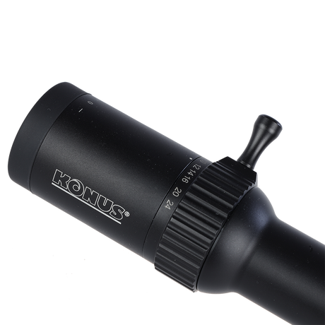 Gloria del alcance del rifle Konus 3-24x56 SFP, Fine (Moa)