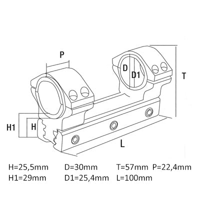 Soporte universal cónico para 30-25,4 mm
