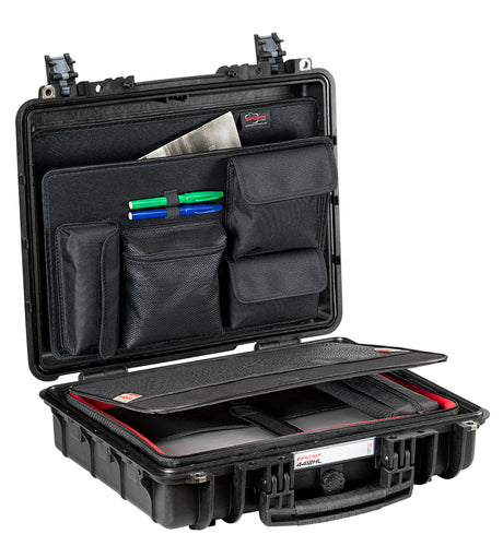 Casos de explorador 4412HL Madera negra con bolsa para computadora portátil