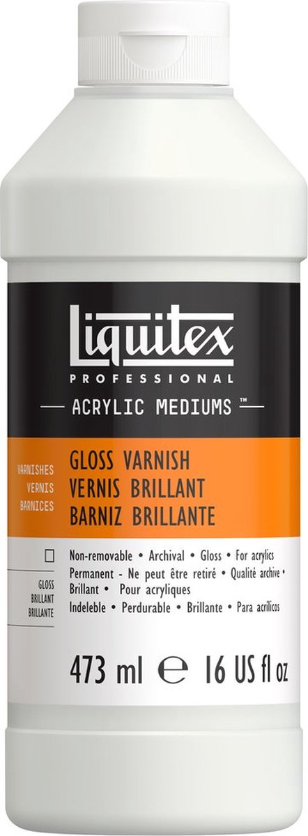 Liquitex 6216 barniz brillo profesional 473 ml - barniz acrílico brillo | Protección UV | no amarillea | para pintura acrílica
