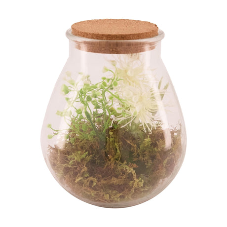 Naturel collections dijk natural collections jarrón de cristal con planta artificial ã˜19,5x23,5cm