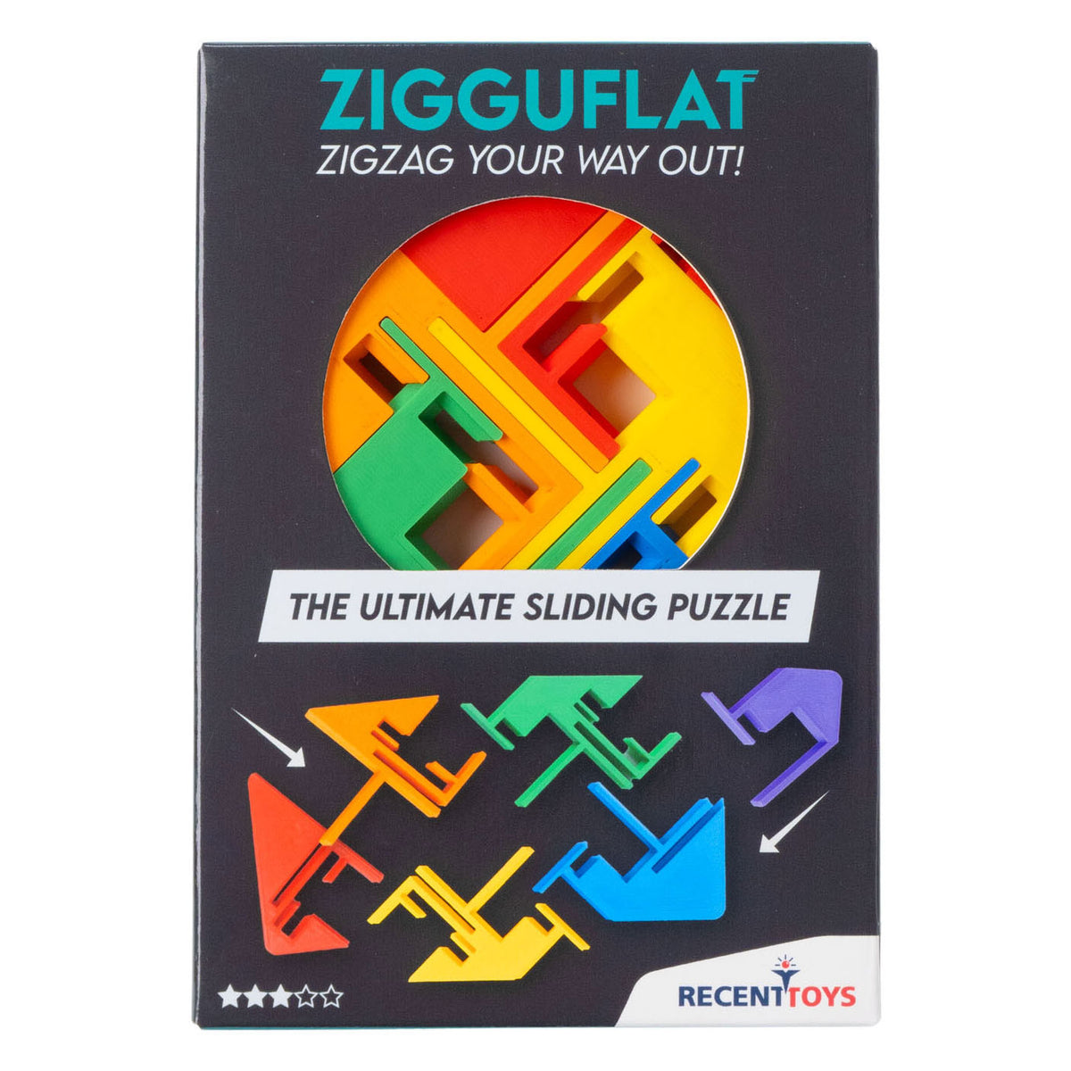 Juguetes recientes rompecabezas cerebral en zigguplano.