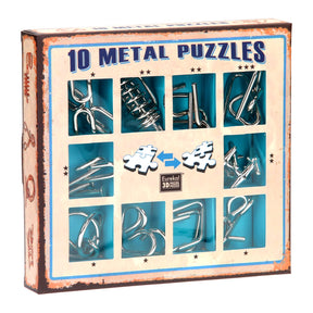 Juego de rompecabezas cerebral Eureka azul, 10 piezas.