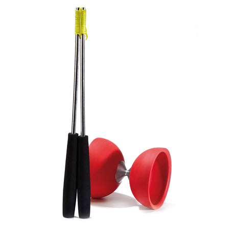 Diabo de goma de Eureka con palos de aluminio - rojo