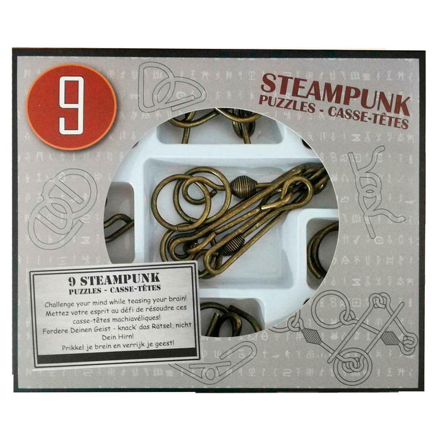 Eureka Steampunk Brain Puzzles Gray, 9st.