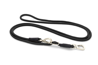 Morso Dog correa para perros manos libres de cuerda suave reciclada negra