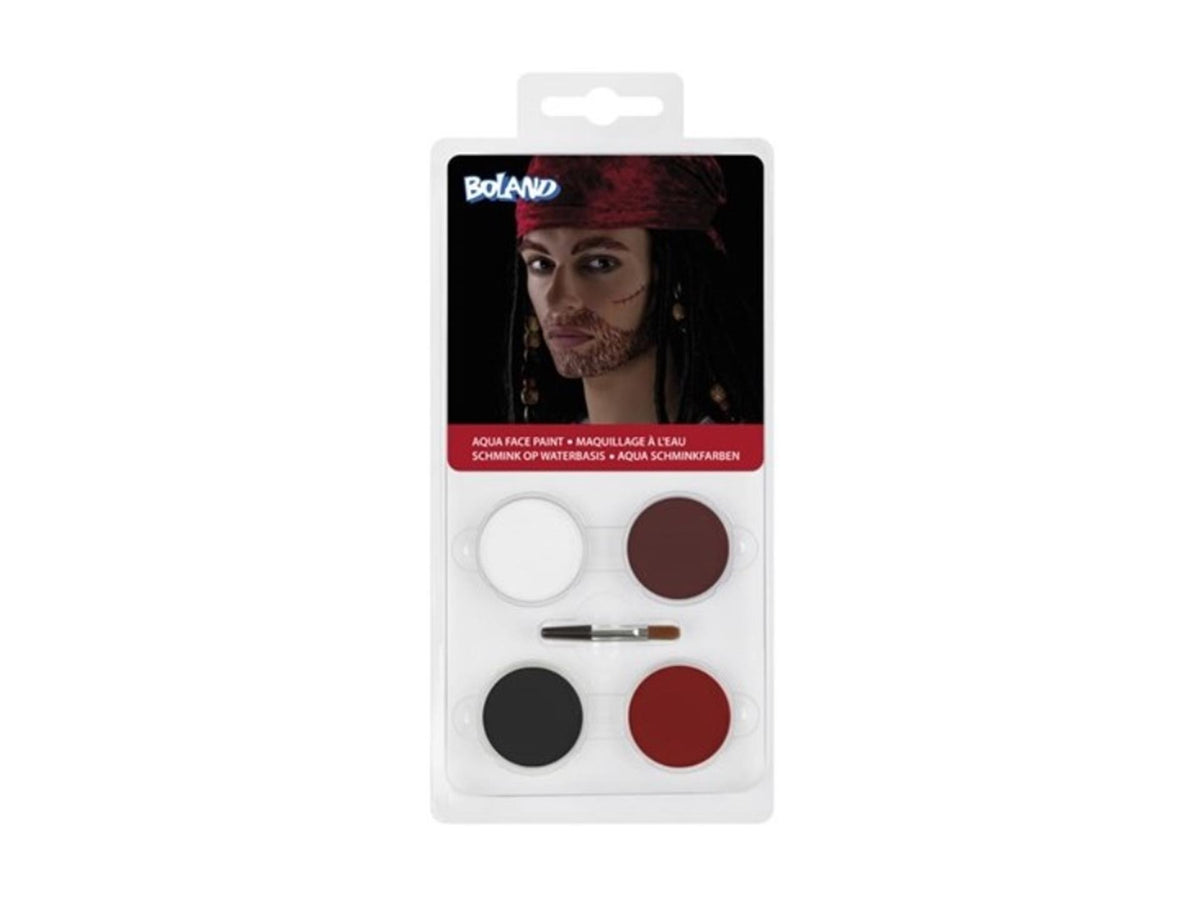 Set de paleta de maquillaje pirata al agua Boland (4 botes y 1 aplicador)
