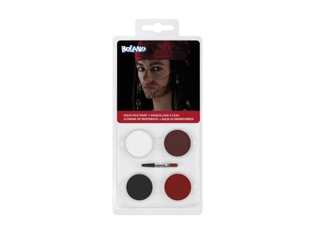 Set de paleta de maquillaje pirata al agua Boland (4 botes y 1 aplicador)