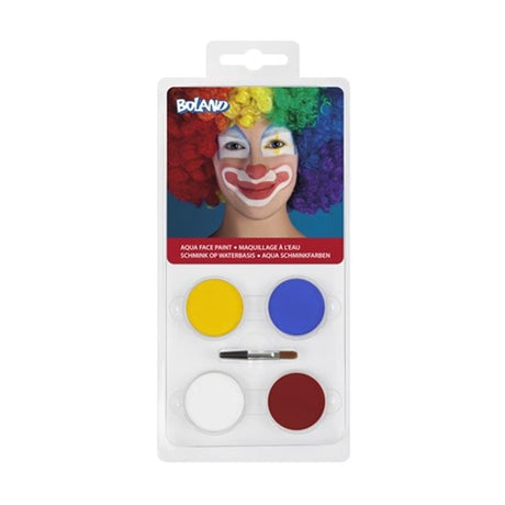 Set paleta de maquillaje payaso al agua Boland (4 botes y 1 aplicador)