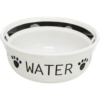 Trixie bebedero para perros cerámica blanco negro