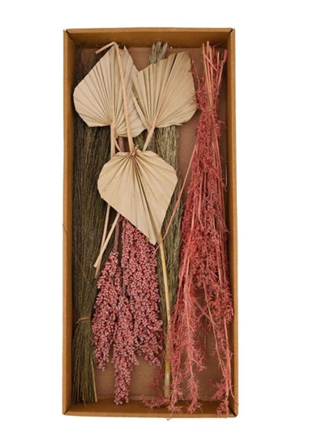 Natural collections dijk natural collections mezcla exótica flores secas en bandeja 59x26x6cm