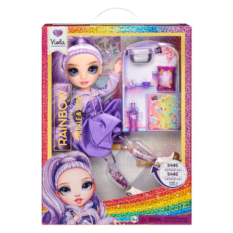 Muñeca de moda Rainbow con mucho brillo y brillo - viola