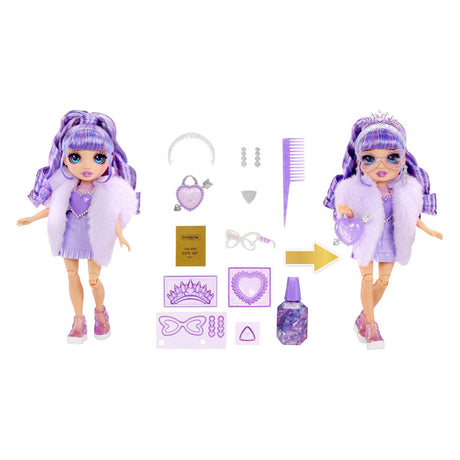 Muñeca de moda Rainbow High Crystal Fashion - violeta