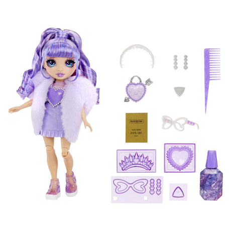 Muñeca de moda Rainbow High Crystal Fashion - violeta