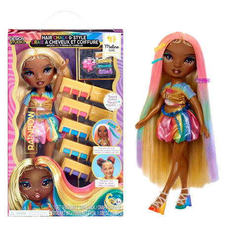 Mga entertainment muñeca de alta costura arcoíris con tiza para el cabello - meline gold
