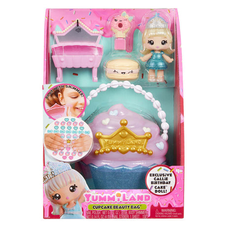 Yummiland juego de bolsa de belleza - muñeca con brillo de labios cupcake.