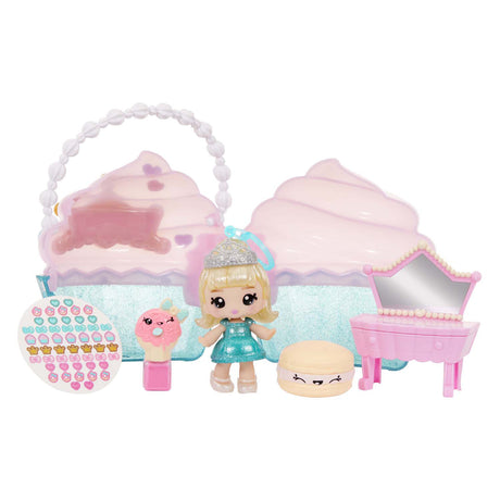 Yummiland juego de bolsa de belleza - muñeca con brillo de labios cupcake.