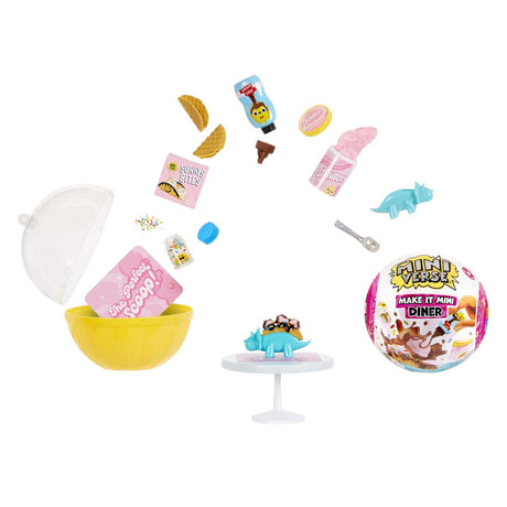 Miniverse make it mini food: cena serie 4 - set de manualidades - hacer miniaturas - snacks y bebidas - incluyendo mesa