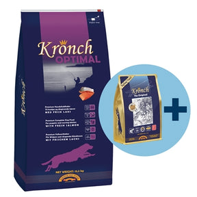 Kronch Optimal cachorro con snacks Kronch 100% salmón gratis