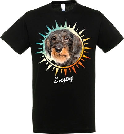 camiseta perro salchicha negro