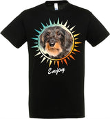 camiseta perro salchicha negro