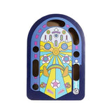 Tablero rascador de palisandro y pista de juego máquina de pinball azul