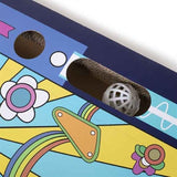 Tablero rascador de palisandro y pista de juego máquina de pinball azul