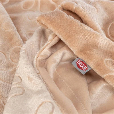Trixie manta para perros barry suave peluche beige