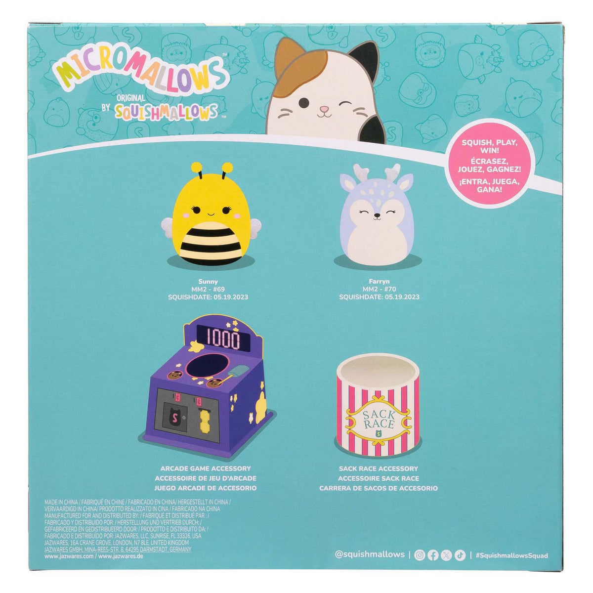 Squishmallows Peluche Micromalvaviscos de peluche - Juego encendido, 4 uds.
