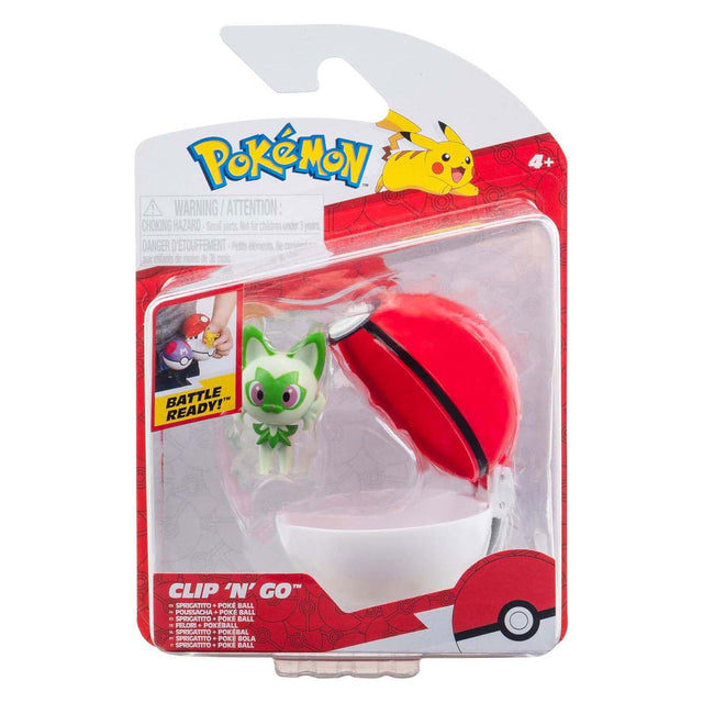 Jazwares pokémon - clip n go sprigatito repetir bola